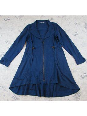 SOFT SURROUNDINGS Santa Rosa Jacket Womens lagenlook dark teal Long Slv zip sz M